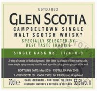 GLEN SCOTIA 2008 2018 Cask Strength Single Cask